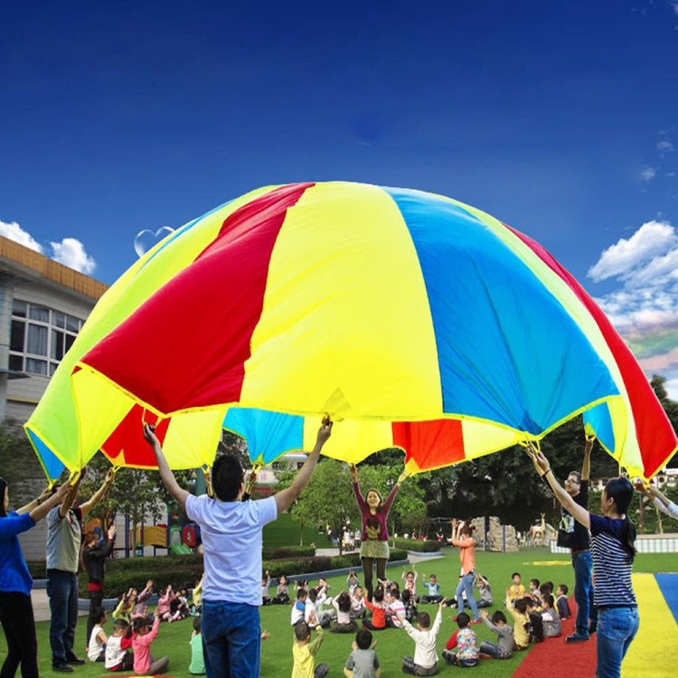 7m Children Outdoor Game Exercise Sport Toys Rainbow Umbrella Parachute Play Fun Toy with 16 Handle Straps for Families / Kindergartens / Amusement Parks, 7m  16 Handle Straps