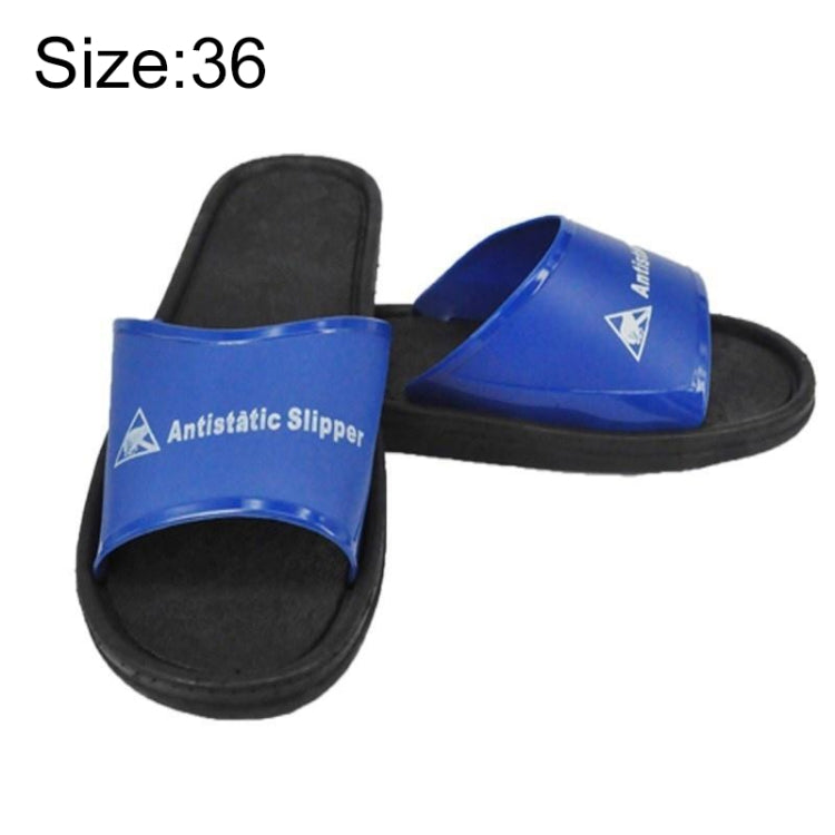 Blue PVC slip-on sandals with black anti-skid soles, open-toe, anti-static