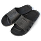 Black anti-skid six-hole slippers, size 38, open-toe slides with outsole grip