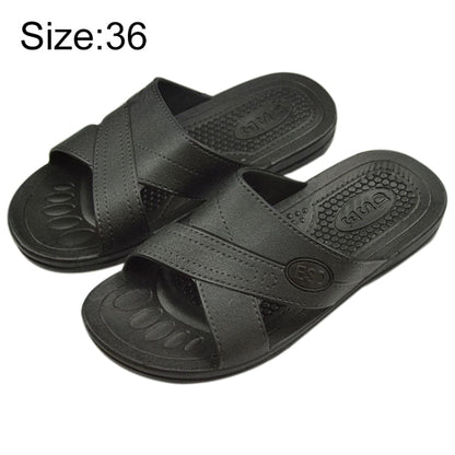 Black anti-static non-slip X-strap slide slippers with textured grip sole