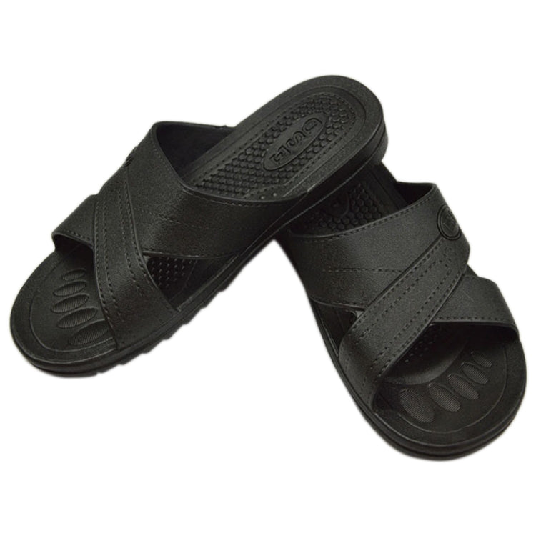 Anti-static non-slip X-strap slippers, black, size 40, open toe and grippy sole