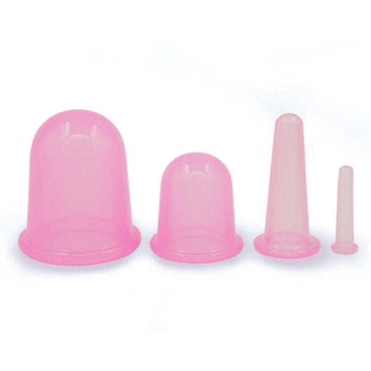 4 in 1 Health Care Body Massage Vacuum Silicone Cupping Cups,Random Color Delivery, 4 in 1
