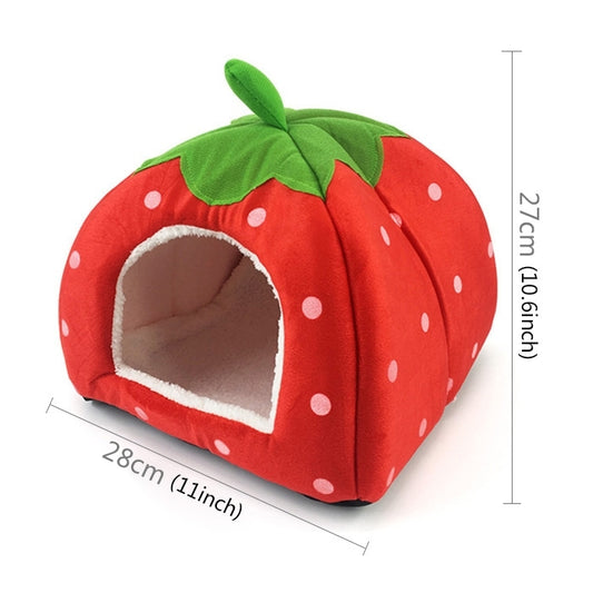 Strawberry Shaped Foldable Short Plush Pet House Nest, Size: S, Dark Blue, Size S, Red, Size S, Pink, Size S, Blue, Size S, Purple, Size S