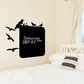 Black chalkboard wall sticker with bird silhouettes and script date message