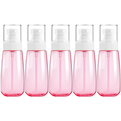 Pink translucent travel plastic bottles set with flip caps, leak-proof 100ml (5-pack)