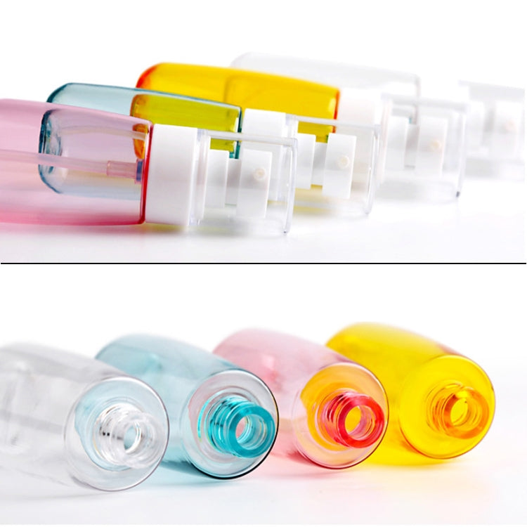 Assorted-color translucent travel plastic bottles with white caps, leak-proof 100ml (5-pack)