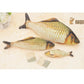 Set of fish-shaped plush scratching toys with realistic scales in yellow and orange