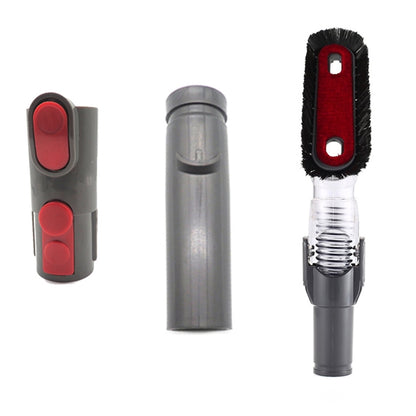 3-in-1 handheld vacuum tool kit with bendable anti-static brush and adapters