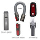 Vacuum accessory set showing hose, vacuum adapter, red buckle adapter, and anti-static tip
