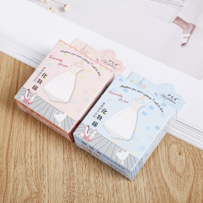 Disposable cotton makeup facial pads in pastel carton box packaging