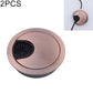 Round desk cable hole cover set, rose-gold zinc alloy with black vent insert