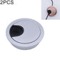 Round desk cable hole cover set, light silver zinc alloy with black vent insert