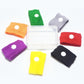 Colorful anti-nausea wristbands set in green, orange, purple, yellow, red, black.