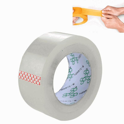Clear white packaging tape roll, 45mm wide x 25mm thick sealing tape sticker