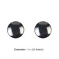 Round black magnetic earrings with reflective silver edge, two earrings shown