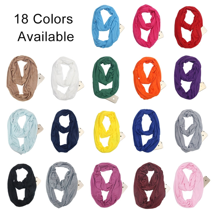 Infinity scarf color assortment with 18 options, each with zip storage pocket