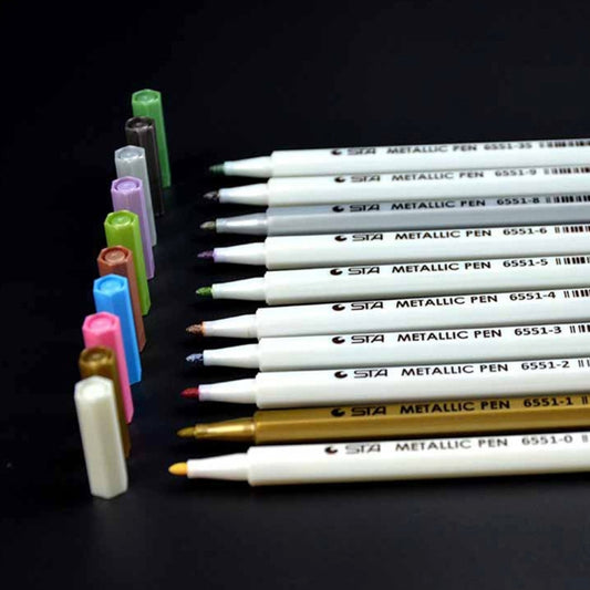 10 in 1 Creative Stationery Water Chalk Pen Watercolor Pens Scrapbooking Photo Album Metallic Art Marker Pens Gel Pen School Office Stationery