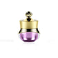 Gold travel container with purple acrylic base and hard sealed lid