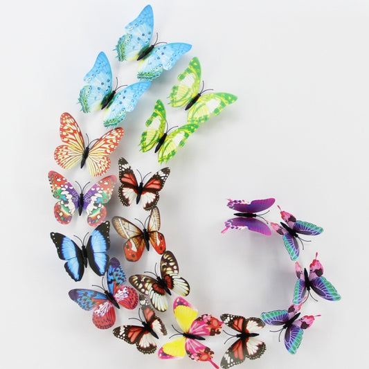 10pcs Fashion Luminous Butterfly with Brooch Simulation Fridge Magnets Wall Sticker Garden Decoration, Random Color Delivery, 100 PCS Luminous Butterfly