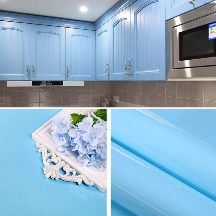 Pearlescent PVC wallpaper roll, glossy blue finish, waterproof