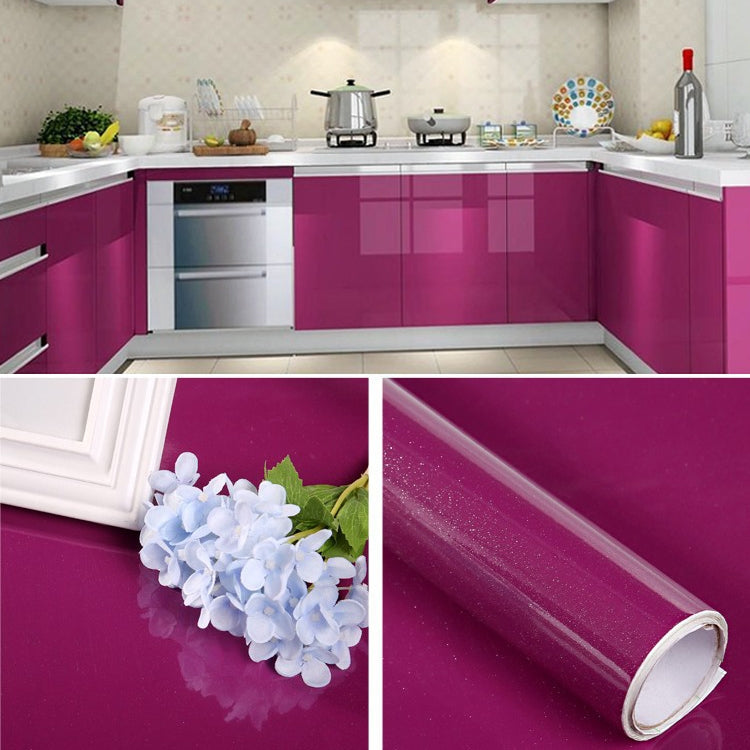 Pearlescent PVC wallpaper roll, glossy purple/magenta finish, waterproof