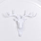 White deer head wall hook with four antlers, glossy hanging loop