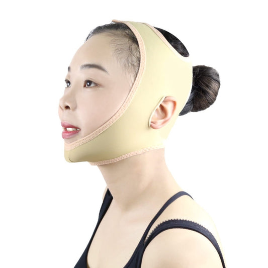 Flesh-colored face lifting double chin mask face belt with wide curved chin support
