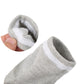 Gray heel gel sock showing cushioned knit and elastic cuff opening