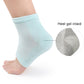 Light blue heel gel socks with visible gel panel patch at heel area