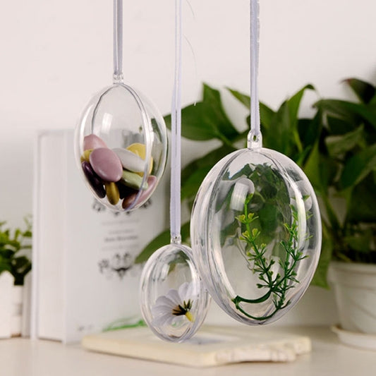 6 PCS Transparent Plastic Hollow Ellipsoid Easter Christmas Wedding Decorations, 6 PCS