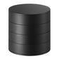 Black round multi-tier desktop jewelry storage case with closed lid