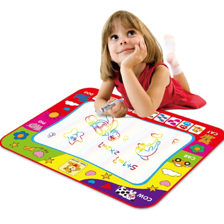 Colorful water doodle drawing mat with animal icons and 2 water pens