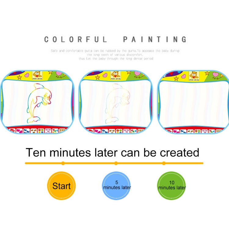 Water doodle mat with three blank drawing areas and colorful animal frame