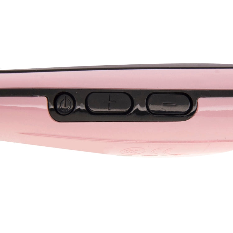 Pink hair straightener comb control panel with touch buttons