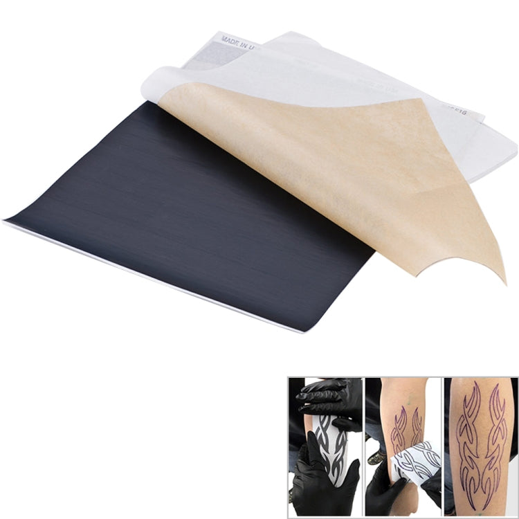 Triple-layer tattoo transfer paper sheets with tan and dark backing layers