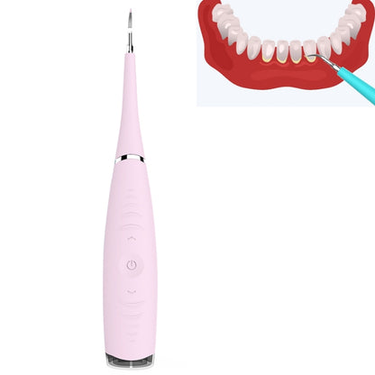Pink electric teeth polisher with slim tip and on/off buttons