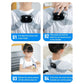 Light blue posture corrector infographic showing strap fitting and sensor vibration
