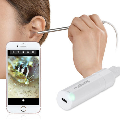 USB digital endoscope camera with probe, paired to smartphone for video viewing
