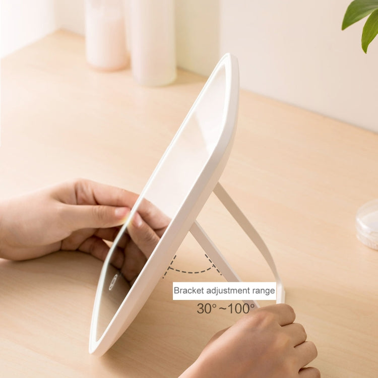 Adjustable stand desktop LED mirror tilting from 30° to 100°