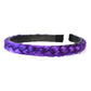Braided twist hair headband with light purple woven braid and black inner band