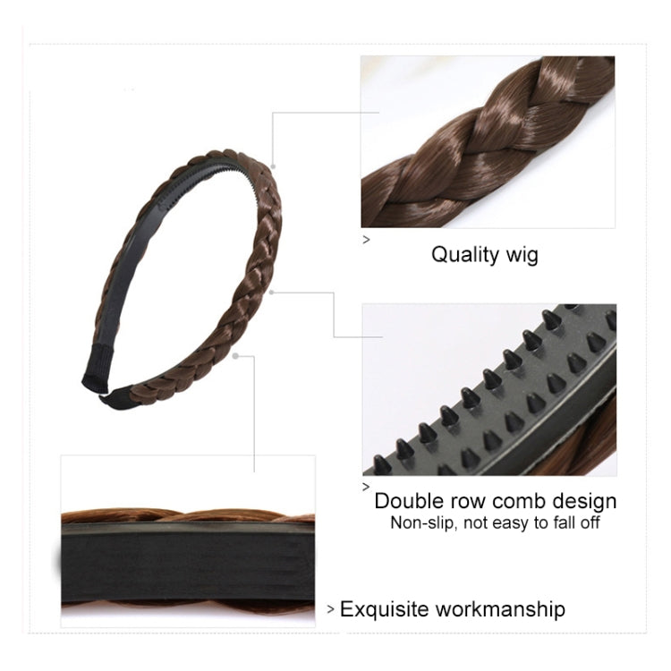 Twist braid hair headband set with adjustable black base and braided band