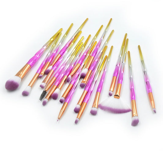 20 in 1 Diamond Handle Eye Brush Multi-functional Makeup Brush, Pink+Blue Handle and Purple Brush, HCB9120A, HCB9120B, HCB9120C, HCB9120D, HCB9120E, HCB9120F, HCB9120G