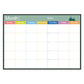Magnetic monthly planner whiteboard, colored weekday header, blank monthly grid