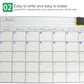 Magnetic monthly planner whiteboard with writable monthly grid and eraseable surface