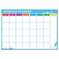 Magnetic monthly planner whiteboard with blue header and blank monthly grid