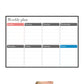Magnetic weekly planner whiteboard layout with Sunday–Saturday sections and Notes, black border