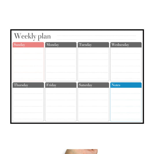 Magnetic Weekly Plan Refrigerator Magnet PET Magnetic Soft Whiteboard, Size: 29.7cm x 42cm, Weekly Plan