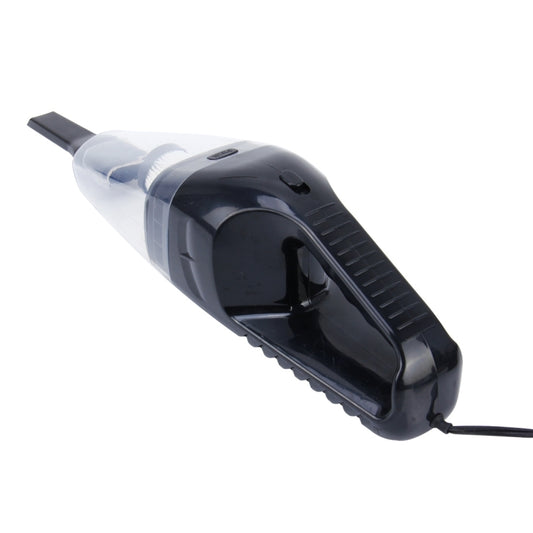 Black car vacuum cleaner head with brush attachment and clear bin