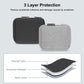 Black and grey watch band organizer storage cases with zip closure and cushioned panels