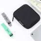 Black watch band organizer zip case with strap bands and quick-access zipper